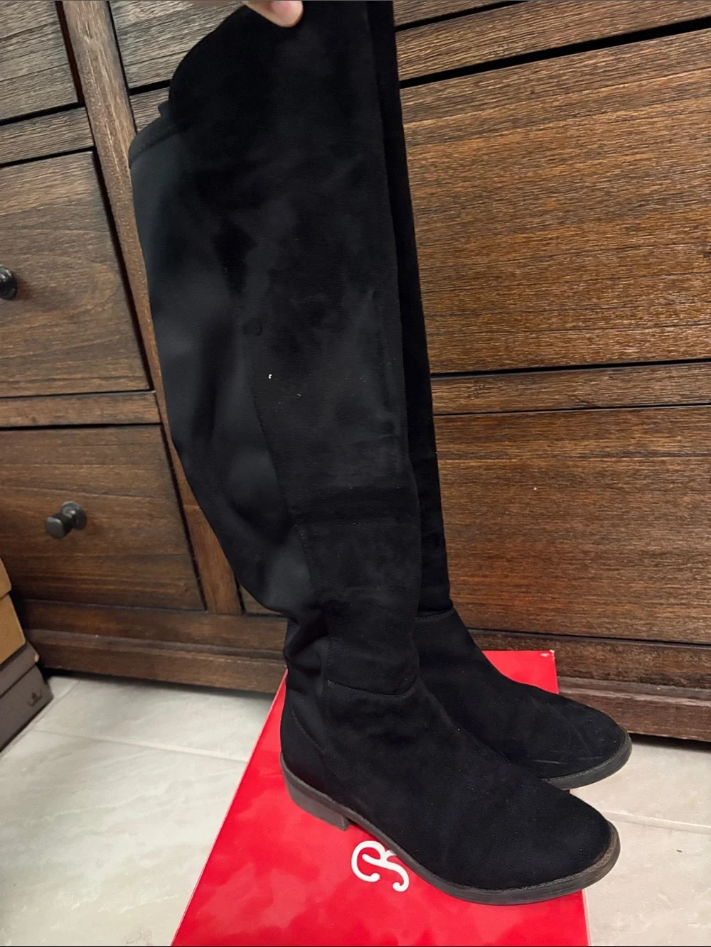 Black Suede Boots - SIZE 6